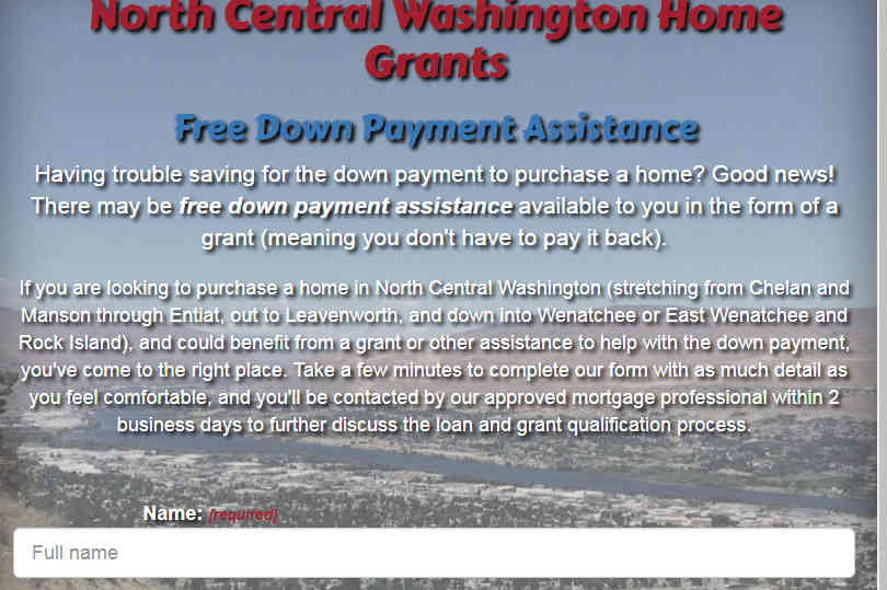cropped screenshot of NCW Home Grants website