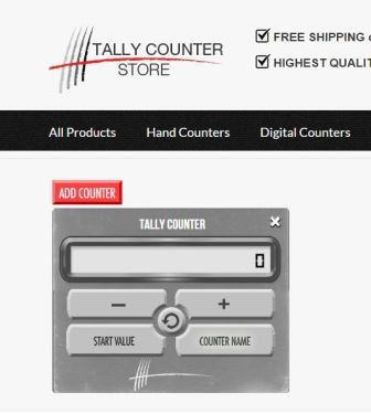 Screenshot of finished tally counter in place on tallycounterstore.com