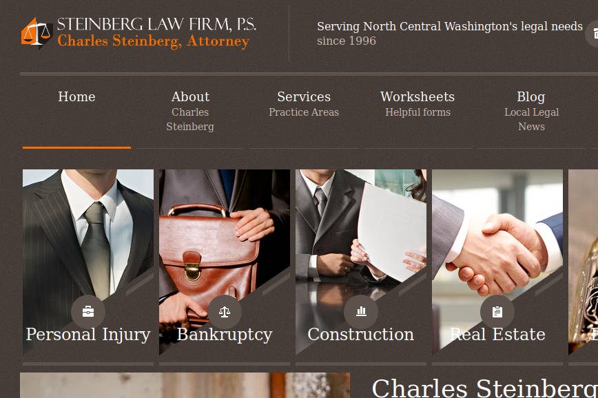 cropped screenshot of Steinberg Law website